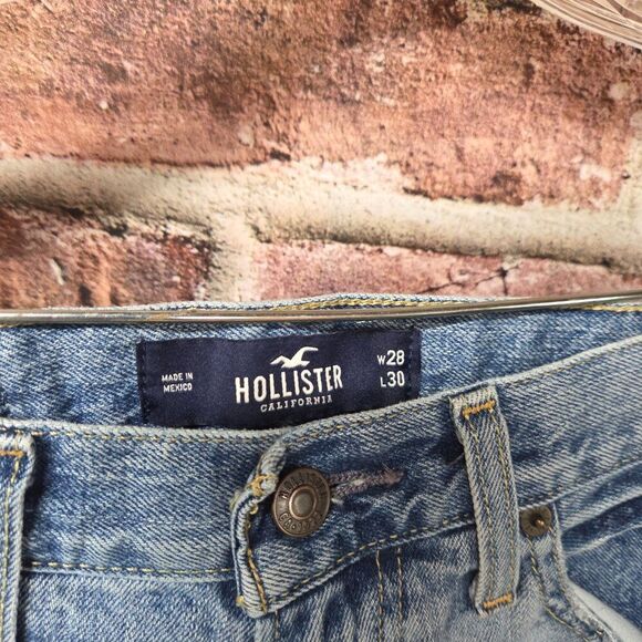 Hollister Skinny Jeans 28x30 | Distressed Rose Patch Vintage Y2K Denim Blue - Picture 3 of 6
